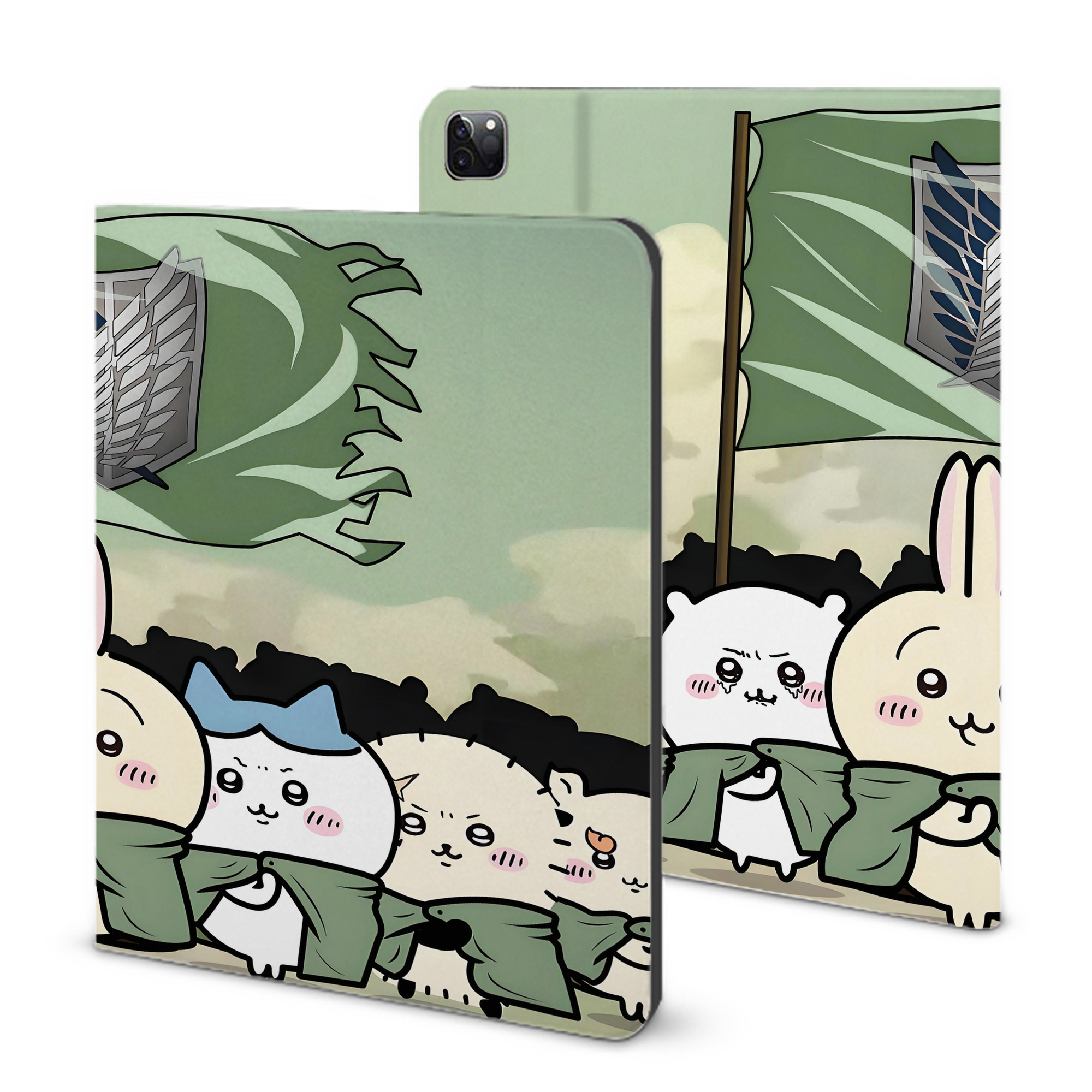 （画像用） ちいかわ Chii-kawa IPad ケース ブック型 PUレザー TPU 耐衝撃 軽量 薄型 ペン収納なし 全面保護 IPad 各モデル対応